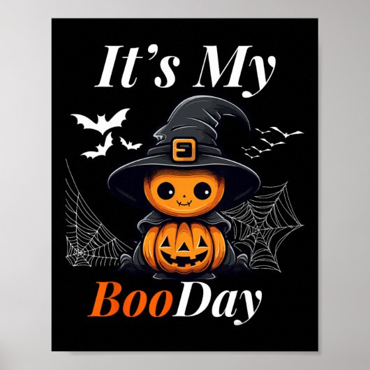 そのおもしろいマイブデイかわいいハロウィーン誕生日幽霊 ポスター (正面)
