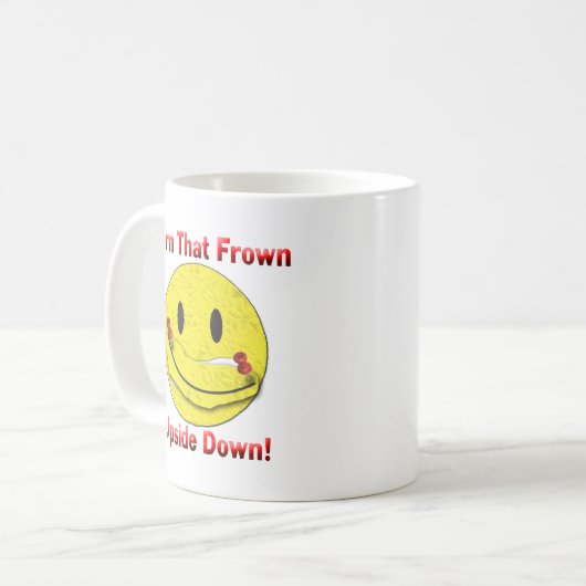 そのしかめ面を逆さま回して下さい! コーヒーマグカップ (正面左)