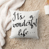 そのすばらしい生命黒の原稿のタイポグラフィ クッション (ブランケット)