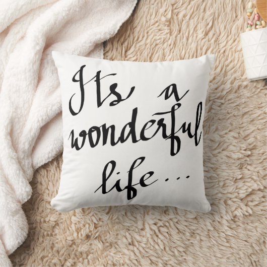 そのすばらしい生命黒の原稿のタイポグラフィ クッション (ブランケット)