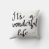 そのすばらしい生命黒の原稿のタイポグラフィ クッション (裏面)