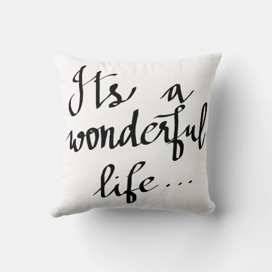 そのすばらしい生命黒の原稿のタイポグラフィ クッション (裏面)