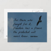 そのために戦った人々にとって、自由は味がある ポストカード (正面/裏面)