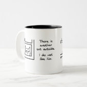 そのひどい隣猫-おもしろいな猫のマグ ツートーンマグカップ (正面左)