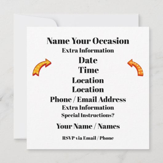 そのまま来てください 招待状 (裏面)