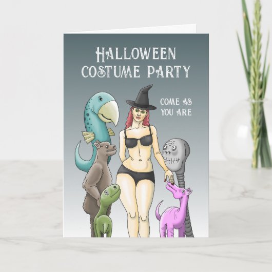 そのまま来て ハロウィンパーティー 招待状 (正面)