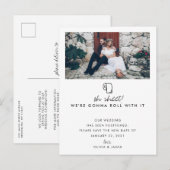 そのまま進めよう フォト 新しい日付 結婚延期 案内ポストカード (正面/裏面)