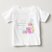 そのもっとも偉大中では、愛の花の水彩色が使われている ベビーTシャツ (正面)