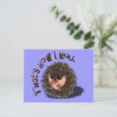 「そのよ転がうなよ転がり」のハリネズミ ポストカード (スタンド正面)