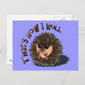 「そのよ転がうなよ転がり」のハリネズミ ポストカード (正面/裏面)