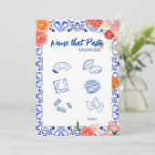 そのアモーレそのパスタブライダルシャワーゲームカード 招待状 (スタンド正面)