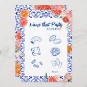 そのアモーレそのパスタブライダルシャワーゲームカード 招待状 (正面/裏面)