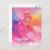 そのインスパイア他美しい女性アートカスタム文字 ポストカード (正面/裏面)