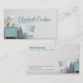 そのインテリアは空の白い壁に肘掛け椅子を持っている 名刺 (正面/裏面)