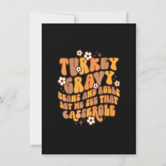 そのカセロールレトロ感謝祭を見おもしろいる 招待状 (正面)