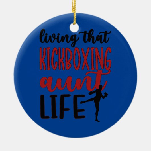そのキックボクシングおばさん生活キックボクサーおばさん セラミックオーナメント (裏面)
