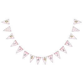 そのギルフローラシックなピンクのローズベビーシャワーバナー バンティングフラッグ