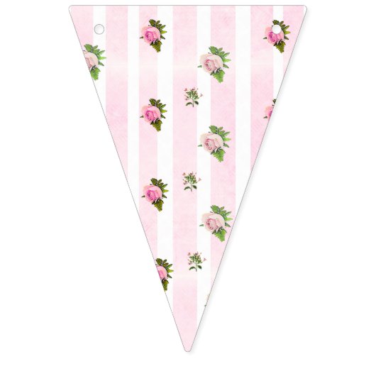 そのギルフローラシックなピンクのローズベビーシャワーバナー バンティングフラッグ (第2の旗)