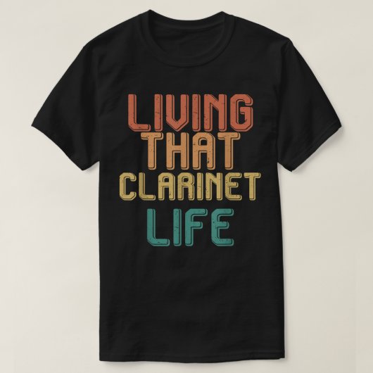 そのクラリネット生活を生きるヴィンテージ Tシャツ (デザイン正面)