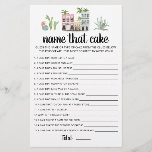 そのケーキゲームの名前と回答のパーティーゲーム (正面)