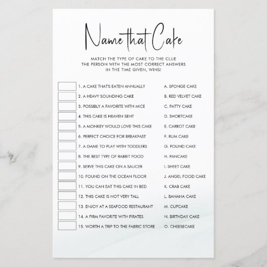 そのケーキブライダルシャワーゲームソフトグリーン洗浄 (正面)