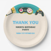 そのゲームタイムキッズゲパーソナライズされたーム誕生日 ペーパープレート (正面)