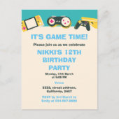 そのゲームタイムキッズゲパーソナライズされたーム誕生日 ポストカード (正面)