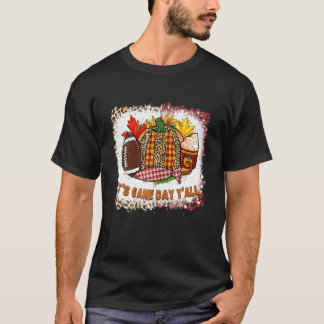 そのゲームデイY'allレトロサッカーシーズン秋アウトゥ Tシャツ