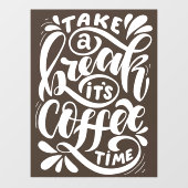 そのコーヒータイム、コーヒーショップのウィンドウにしがみつく ウィンドウサイン (シート)