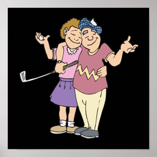 そのゴルフのカップルが一緒に滞在 ポスター (正面)