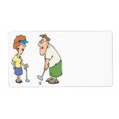 そのゴルフのカップルが一緒に滞在 ラベル (正面)