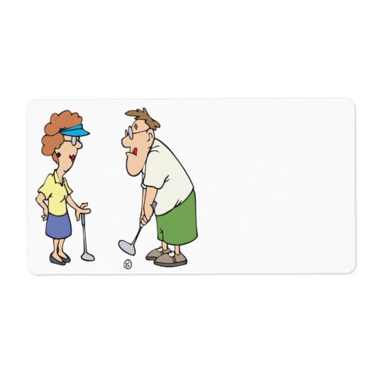 そのゴルフのカップルが一緒に滞在 ラベル (正面)