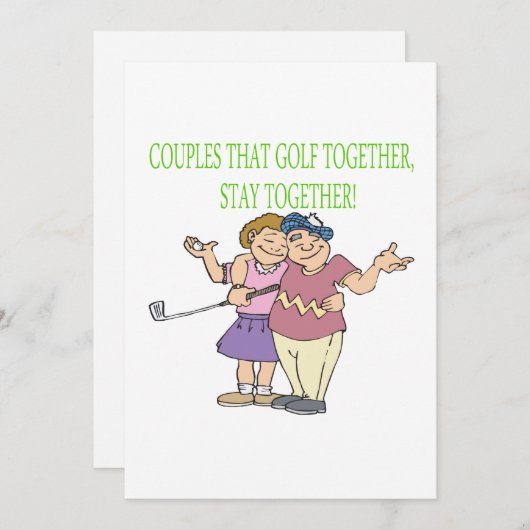 そのゴルフのカップルが一緒に滞在 招待状 (正面/裏面)