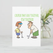 そのゴルフのカップルが一緒に滞在 招待状 (スタンド正面)