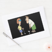 そのゴルフのカップルが一緒に滞在 長方形シール (封筒)