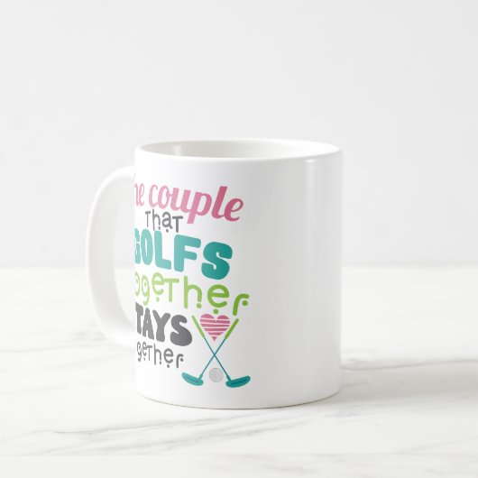そのゴルフコーヒー・マグのスポーツプレーヤーを一緒につないで下さい コーヒーマグカップ (正面左)