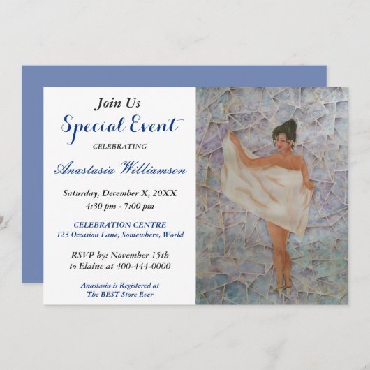 そのシャワー時間パーティーイベント招待状 招待状 (正面/裏面)