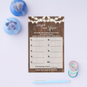 そのスパイスウェスタンブライダルシャワーゲームカード チラシ (シングル)