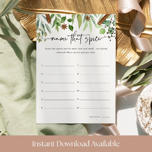 そのスパイスブライダルシャワーゲームカードの名前 招待状