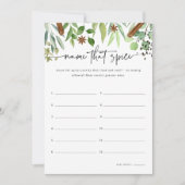 そのスパイスブライダルシャワーゲームカードの名前 招待状 (正面)