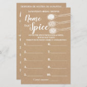 そのスパイスブライダルシャワーゲーム英語の名前スペインの (正面/裏面)