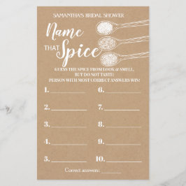 そのスパイスブライダルシャワーゲーム英語の名前スペインの