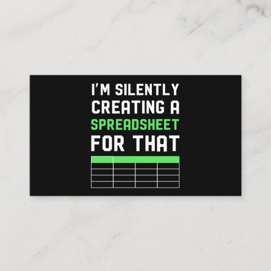 そのスプレッドシートを黙って作成 名刺 (正面)