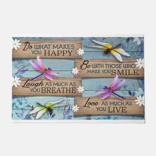 そのスマイルで幸せになる事をする ドアマット (正面)