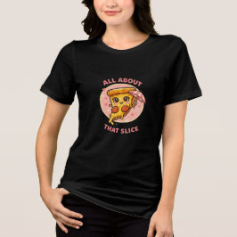そのスライス大好き！かわいいピザのキャラクターTシャツ トライブレンドＴシャツ