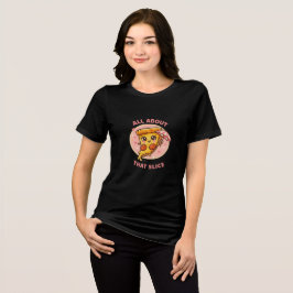 そのスライス大好き！かわいいピザのキャラクターTシャツ トライブレンドＴシャツ