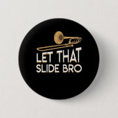 そのスライドのBroのトロンボーンプレーヤーのワイシャツ割り当てられる 缶バッジ (正面)