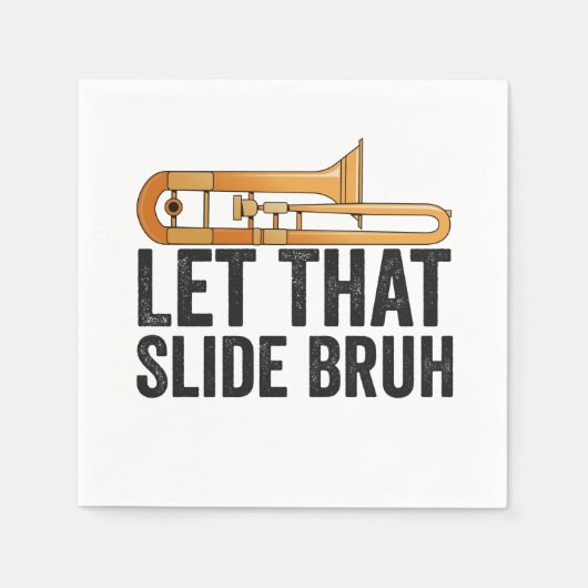 そのスライドBroトロンボーンおもしろいプレーヤー真鍮 スタンダードカクテルナプキン (正面)
