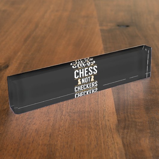 そのチェスクールはプレーチェッカーヤーのギフトギフトではない デスクネームプレート (側面)