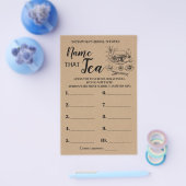 そのティーゲーム素朴ブライダルシャワーカードの名前 チラシ (シングル)